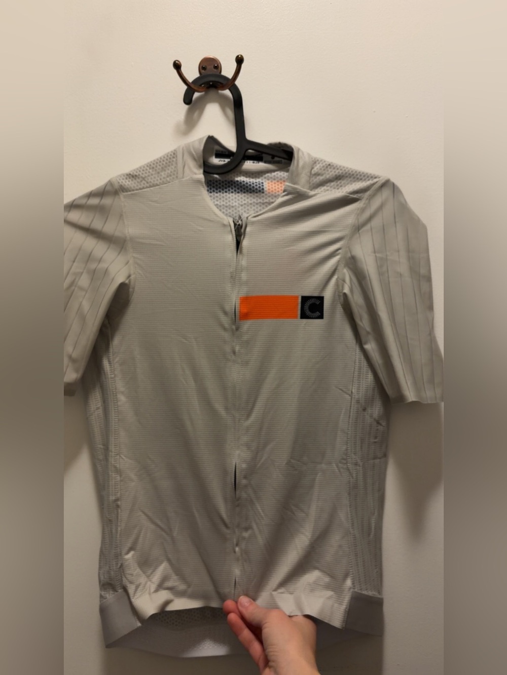 Cannondale Cycling Jersey - RARE - Silver Short Sleeve with Orange Accent